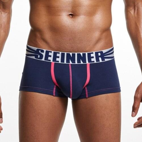 Sexy Man Underwear Boxer Shorts Mens Cotton Underpants Seeinner U Convex Cueca Gay Mens comfortable panties shorts boxer man