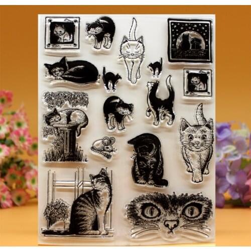 Silicone Clear Stamps for Scrapbooking Cat DIY Photo Paper Album Cards Making Embossing Wax Seal Craft Supplies Rubber Stamping