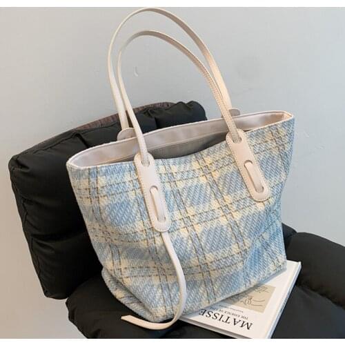 Woolen Cloth Womens Big Tote Bags Luxury Handbags Designer Lady Large Capacity Shopper Shopping Shoulder Bag Bolso Mujer