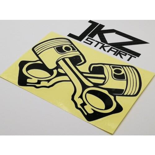 JKZ STKART Cross Pistons CRSP Vinyl Die Cut Funny Stickers Decals 12 x 9 cm ATV Motor Bike Truck Helmet Decorated Stickers