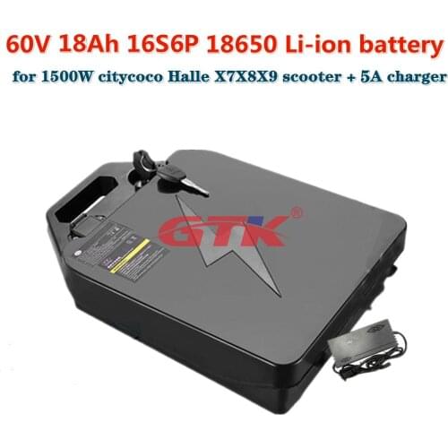 Compare with similar Items GTK waterproof 60V 18Ah Lithium ion battery pack 18650 BMS detachable for 1500W citycoco H2A charger