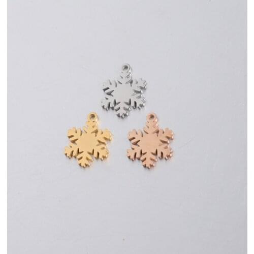 Mirror Polished Stainless Steel Snowflake Charm 15.5*12mm DIY Metal Charms For Jewelry Making Finding 20Piece/lot