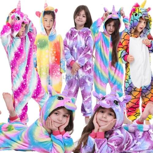 Girls Pijama Unicornio Animal Cartoon Panda Boys Pyjamas Tiger Flannel Pajamas Pijamas De Animales Boy Pajama Oneise