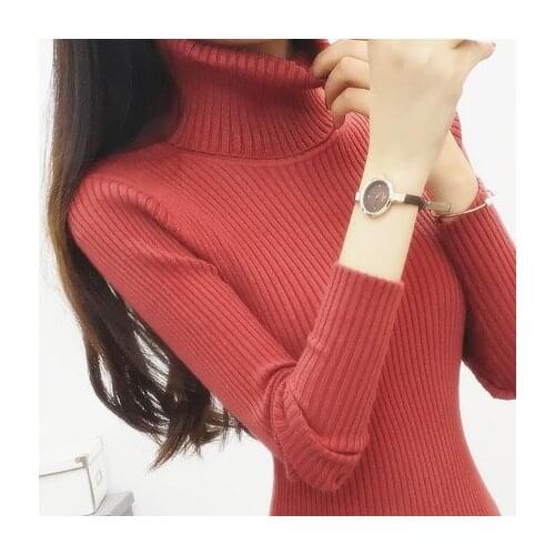 New Autumn Winter Women Knitted Turtleneck Sweater Casual Soft Polo-neck Jumper Fashion Slim Femme Elasticity Pullovers Pullover