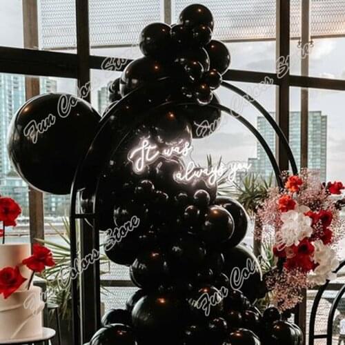 101pcs Black Wedding Party Background Baby Shower DIY Welcome Decoration Kid Birthday Event Celebration Balloon Garland Arch Kit