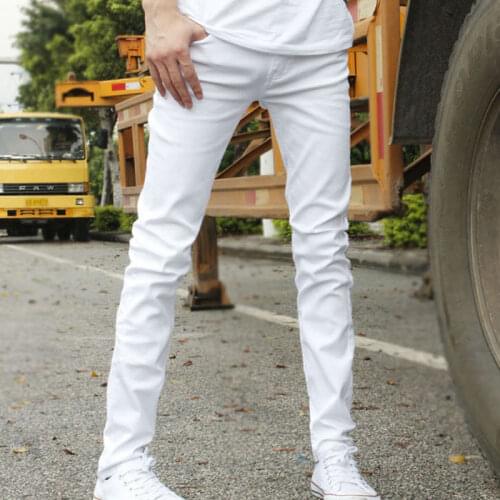 Top quality 2021 Fashion Casual Solid White pencil pants men twill Slim Fit streetwear hip hop teenagers pantalon homme