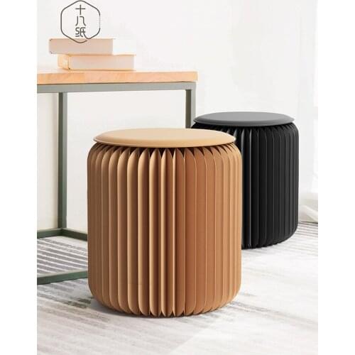 300kg load-bearing 35cm tall folding round footstool like a book Art footstool Creative entrance shoe changing stool artwork