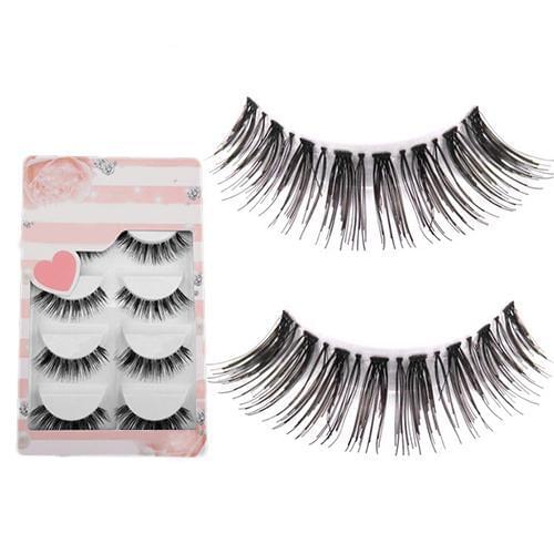 5 Pairs Natural Handmade Sparse Eye Lash Extension Soft Makeup False Eyelashes 25mm Case Packaging Tool 3D Mink Hair Eyelash Set
