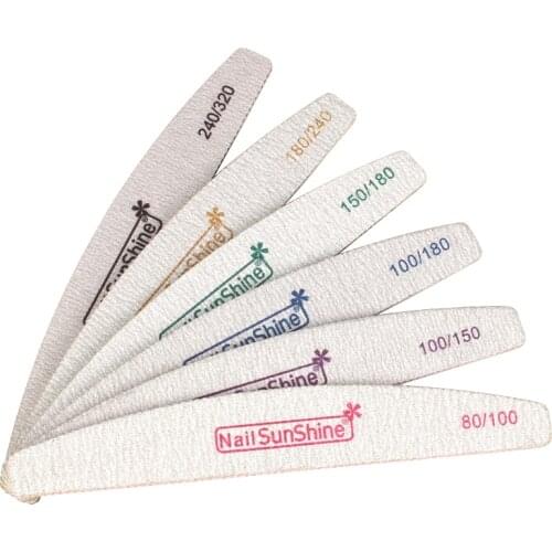 5pcs Sandpaper Nail File New lime a ongle professionel Nail Buffer 80/100/150/180/240/320 Double Side Manicure Buffing Boat File