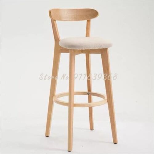 Bar Chair Solid Wood Modern Simple High Stool Household Fashion Creative Bar Stool Front Desk Cashier High Chair