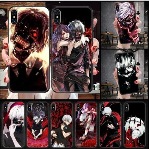 Tokyo Ghoul Anime Phone Case For iphone 5 5S SE 2 6 6S 7 8 11 12 Mini Plus X XS XR Pro Max black 3D hoesjes tpu Etui soft