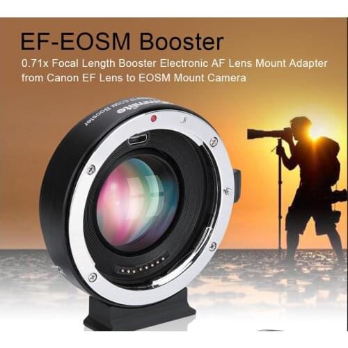 Commlite CM-EF-EOSM Booster for Canon EF to EOS M Camera 0.71x Speed AF Focal Reducer Lens Adapter for Canon EOS M6 M10 M50 M100