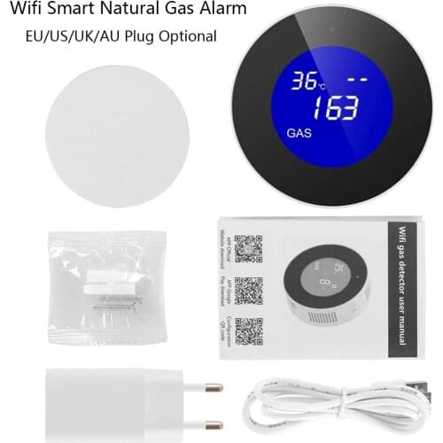 WiFi Natural Gas Detector Propane Gas Leak Warn Methane Monitor Smart Tuya Control Voice Sound Light Natural Gas Sensor Alarm