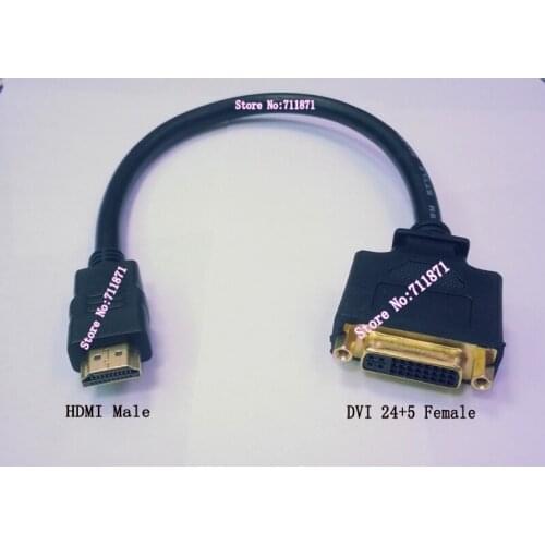 HDMI Male DVI Female Video Cable Gold-plated short Male Female HDMI DVI Video Line 29P 24+5 DVI HDMI Cable Line HDMI to DVI Cord