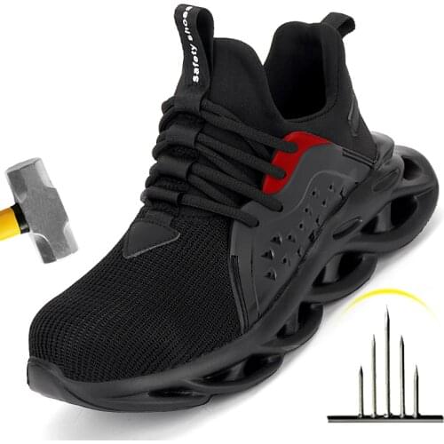 Lightweight Safety Shoes Men Women Work Sneakers Indestructible Steel Toe Shoes Anti-puncture Work Shoes Outdoor Protective Shoe