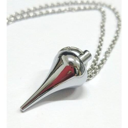 Metal Copper Dowsing Healing Pyramid Reiki Pendulum Pendant Charms Chakra Amulet Chrome gold European Fashionable With Chain