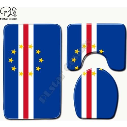 Cartoon funny Color flag pattern 3D printed Bathroom Pedestal Rug Lid Toilet Cover Bath Mat Set drop shipping