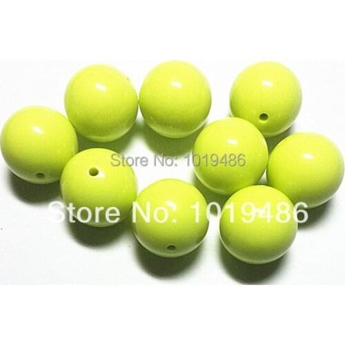 20MM 105pcs / Lot New Lemon yellow color Gumball Bubblegum Acrylic Solid Beads, Colorful Chunky Beads for Necklace
