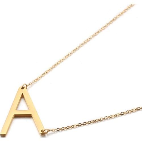 New style stainless steel pendant with 26 English letters female necklace creative jewelry