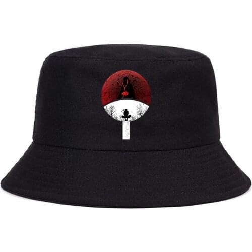 Anime Uzumaki Hokage Hatake Kakashi Uchiha Sasuke 2021 Unisex Black Bucket Hat Fisherman Hat Fedora Hat Women
