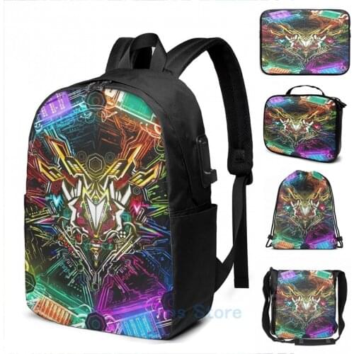 Funny Graphic print Chiptunes = Win Volume 8 USB Charge Backpack men School bags Women bag Travel laptop bag