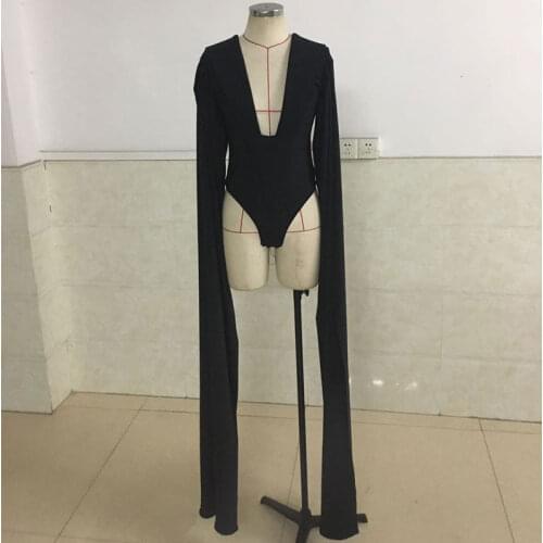 Sexy deep V-neck Stage bodysuit Nightclub Party Show Dancer Costumes Female Singer Outfit DJ DS