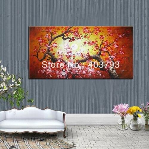 MODERN ABSTRACT HUGE WALL ART OIL PAINTING ON CANVAS Plum Blossom no stretched home decor gifts