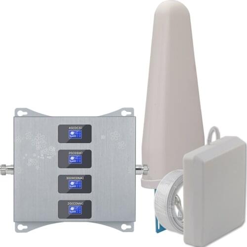 Europe 4-Band 2g 3g 4g Signal Amplifier GSM 3g LTE 800 900 1800 2100 Signal Booster Mobile Phone Cellular Repeater 4g Band 20