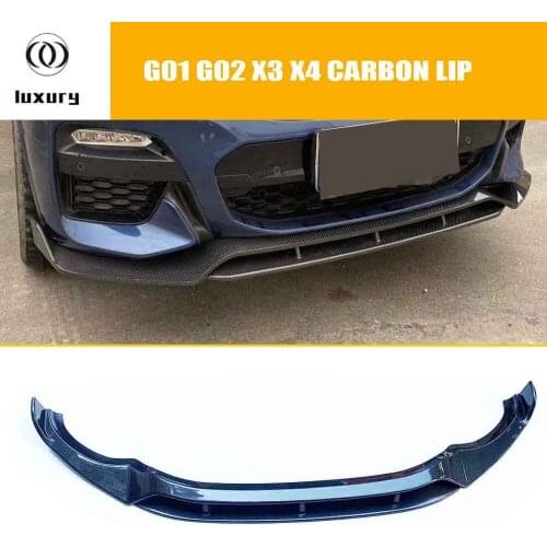 X3 X4 Carbon Fiber Front Bumper Lip Chin Spoiler for BMW G01 X3 G02 X4 with M Package 2018 UP