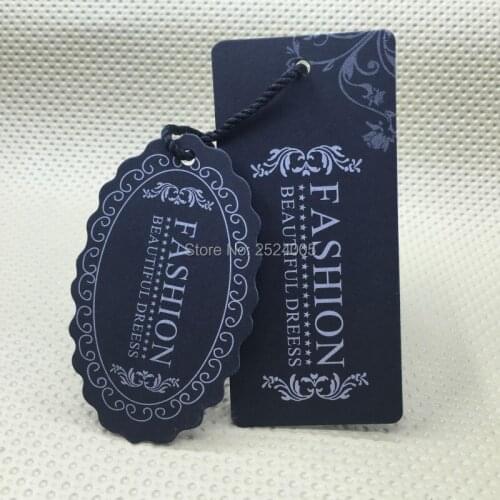 Custom clothing oval black matte paper tag/price tag/garment printed labels/cardboard tag printing/main label 1000 pcs a lot