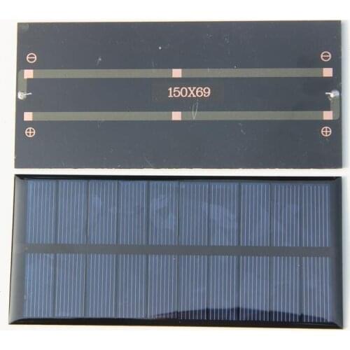 1.5W 5V Mini Solar Cell Module Polycrystalline Solar Panel DIY Solar Charger Education 69*150MM 5pcs/lot Free Shipping