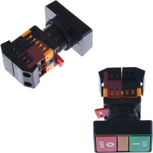 1pcs 30mm PPBB-30N 220V AC LED Red Green ON/OFF START STOP Momentary Push Button Switch 10A