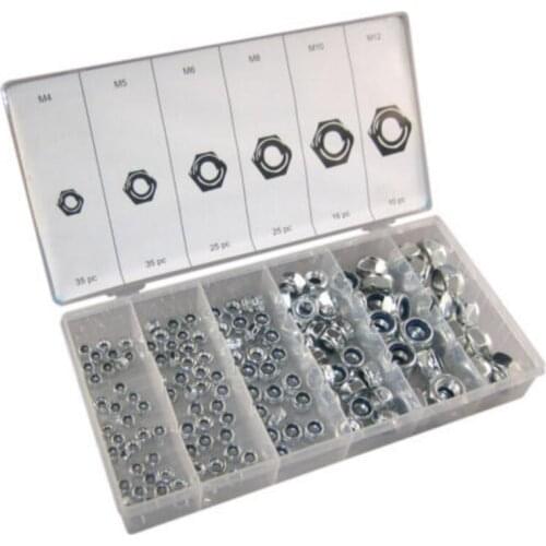 146 Pcs Lock Nut Assortment Kit Nylon Insert Locknuts Flange Spin Lock Nuts Assortment/Set