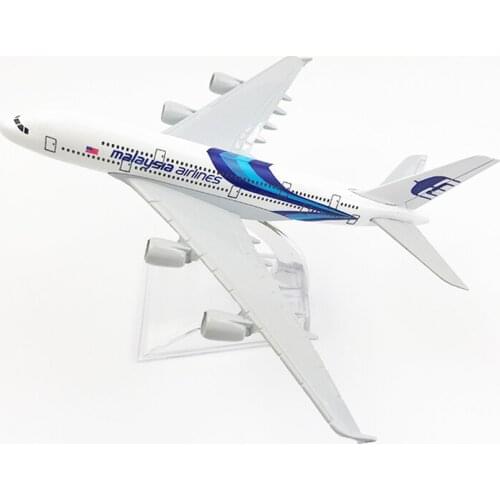 16cm 1:400 Scale Alloy Metal Airbus A380 MAS Malaysia Airlines Airplanes Model Airways Plane Model Toys Gift Collectible