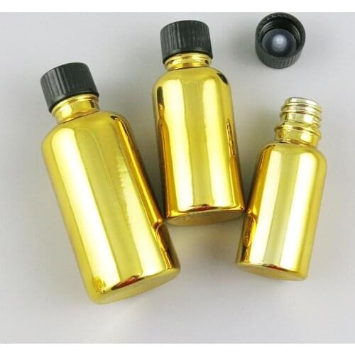 360 x 10ml 20ml 30ml 50ml 100ml Essential Oil Portable Gold Paiting Glass With Cap For Liquid Reagent Pipette Bottle with Lock