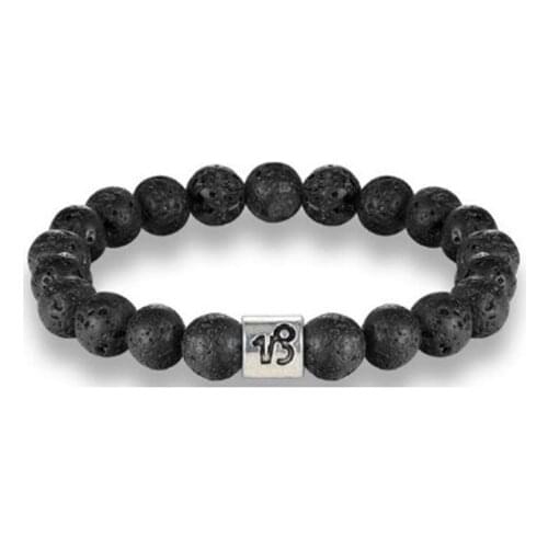 8mm black multicolor nature Agate Onyx Chakra Healing Reiki Buddha Yoga Bracelet elastic adjustable Volcanic Stone Bangles 5g34