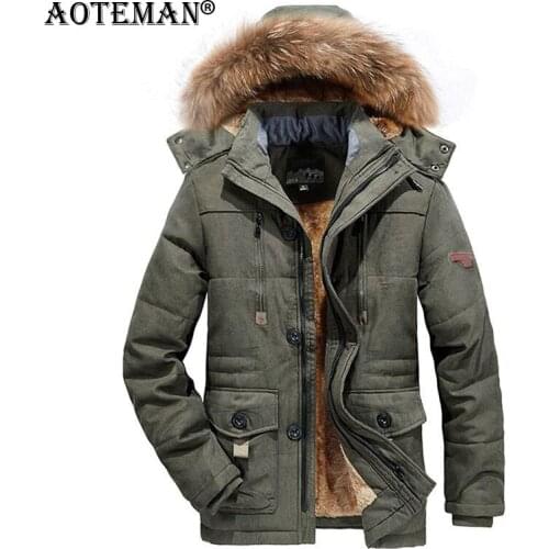 AOTEMAN Men's Parkas With Fur