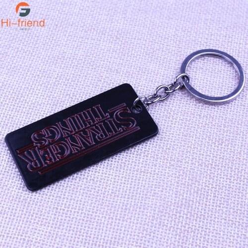 TV Show Stranger Things Keychain Letter Logo High Quality Key Ring for Women Men Car Schoolbag Pendant Decoration Party Gift