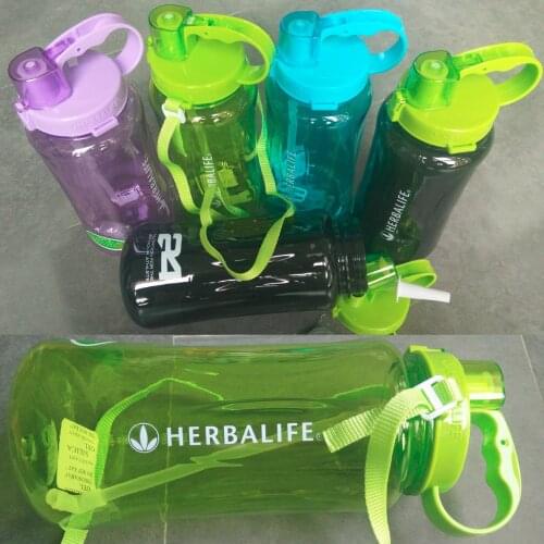 Black Oversized Water Bottle 1000ml 2000ml 64oz Fashion Portable Herbalife Nutrition Custom Shake Sports Water Bottle