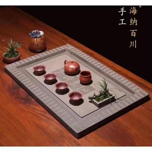 Tea tray wholesale yixing undressed ore gift custom tea tea tea set all rivers run into sea sea manufacturer lettering