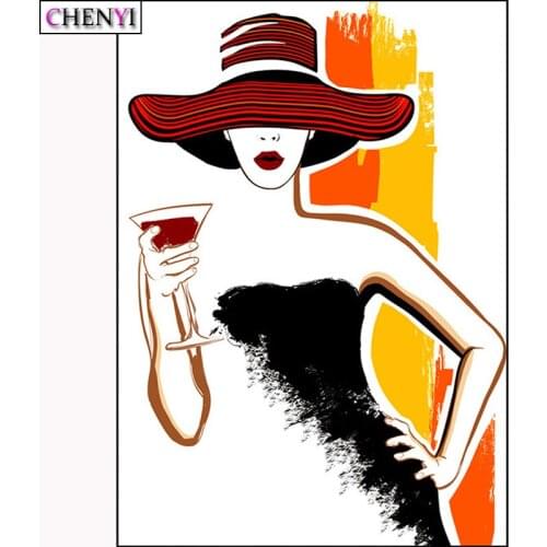 CHENYI DIY Diamond Painting Full Square/Round Art Sexy Woman Paint With Diamonds Embroidery Cross Stitch Kits Wall Sticker Decor