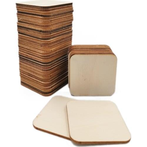 Wood Hearts Square Round Hexgon Natural Unfinished Wood Heart Cutout Shape for DIY Craft Wedding Party Decoration