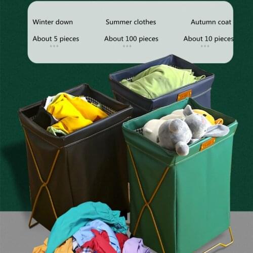 Housewear Furnishings Folding Leather Storage Baskets Laundry Products Bathroom Linen Foldable Laundry Basket Toys Storage Box