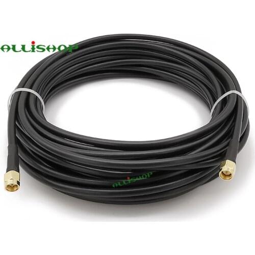 RF LMR195 Cable SMA Male to SMA Male RF Coaxial Extension Jumper Cable SMA Plug Antenna Coaxial Cable 1/3/5/8/10/12/15M