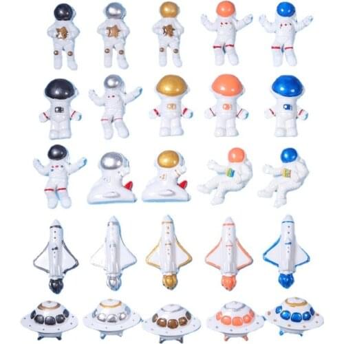 15pcs Kawaii Diy Craft Hair Accessory Mixed Flat Back Resin astronaut, spaceship UFO Cabochon for diy decoration