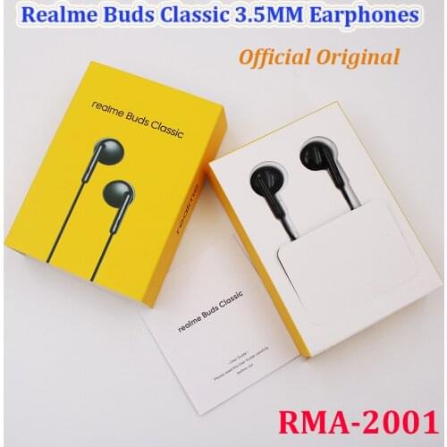 Realme Buds Classic Earphone 3.5MM HD Microphone Built-in Music Call Control Bass In-Earbuds Headset For Realme GT Oneplus Phone