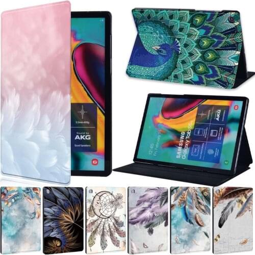 Leather Tablet Case for Samsung Galaxy Tab S4 T830 10.5"/S5e T720/S6 T865/S6 Lite 10.4" P610 P615/S7 T870 T875 11" Feather Cover