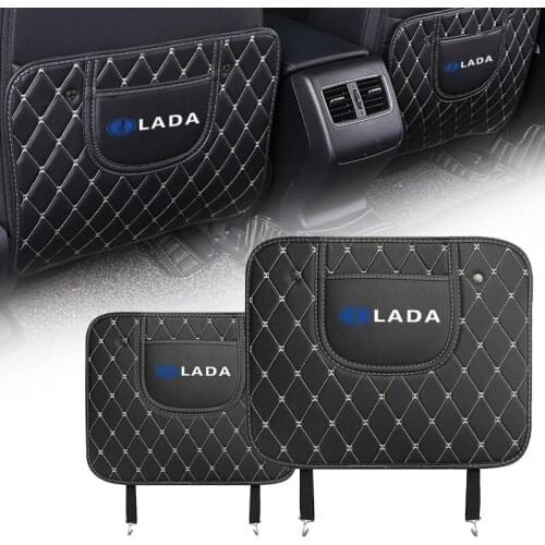 Car Seat Back Anti Kick Pad Leather Scratch Mat For Lada Vesta Niva Samara Kalina Largus Priora Xray Granta
