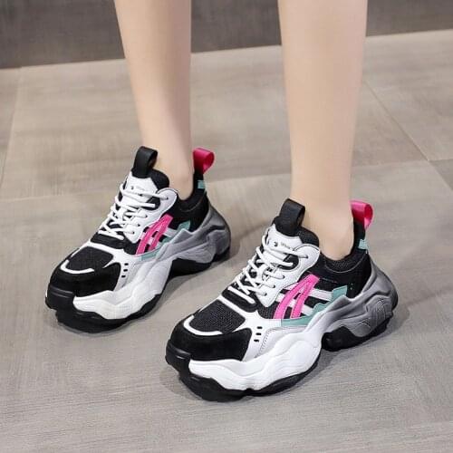 Chunky Sneakers Womens Vulcanize Shoes 2021 Autumn Fashion Breathable Platform Shoes for Women Sneakers Trend Casual Dad Shoe