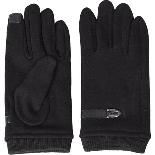 Men Winter Gloves Touch Screen Autumn Full Finger Black Grey Warm Thermal Windproof Mitten Knitted Cuff Driving Guantes Cycling